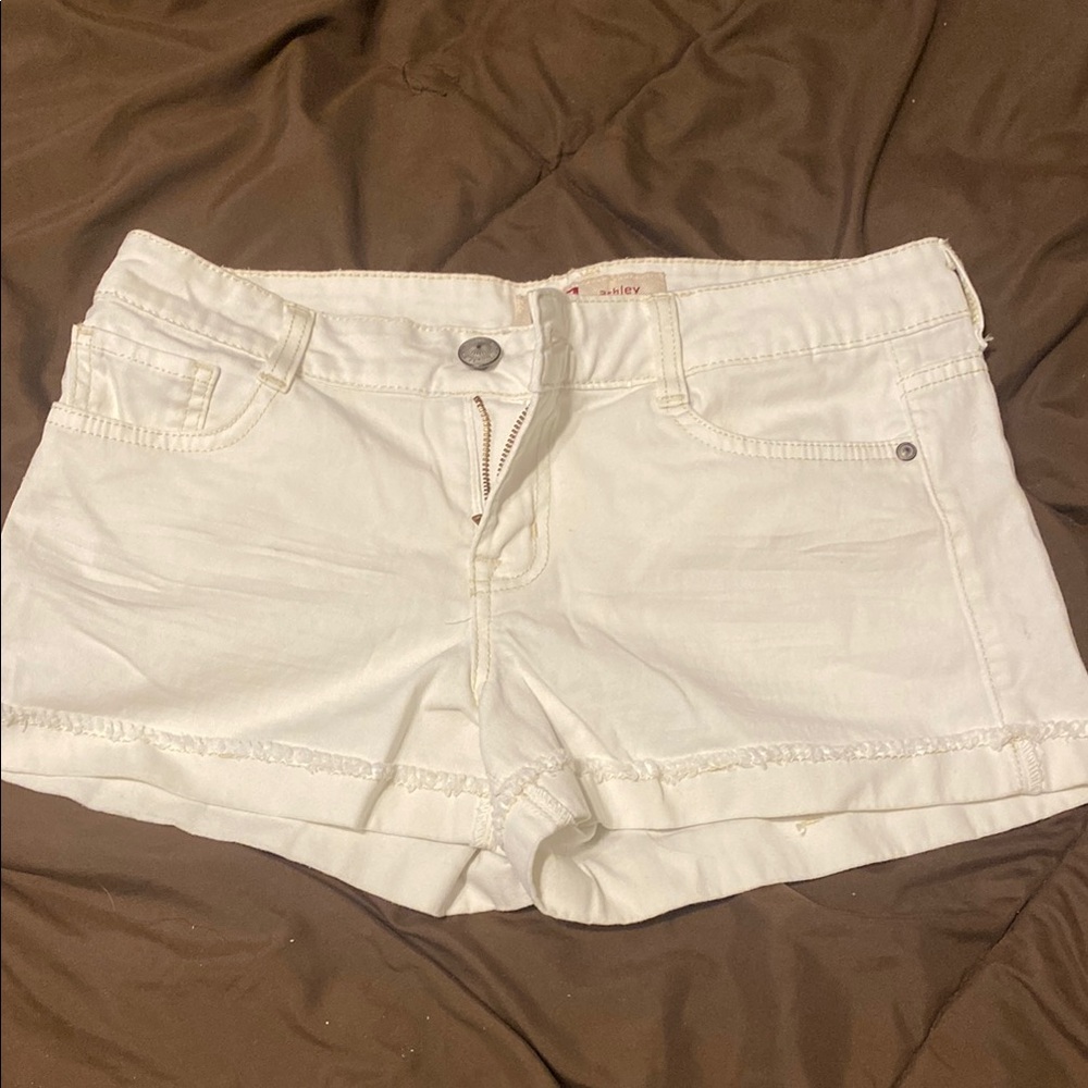 Lei White Jean Shorts Mid-Thigh Casual